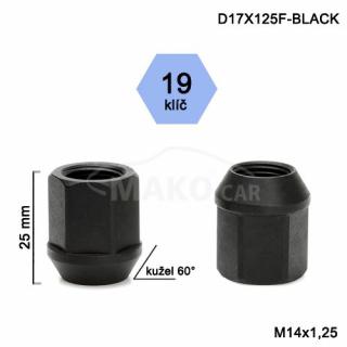 Otvorená matica čierna rozmer : M14x1,25