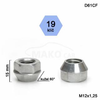 otvorená matica M12x1,25 kužel, kľúč 19, výška 15mm