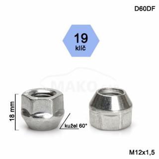 otvorená matica M12x1,5 kužel, kľúč 19, výška 18mm