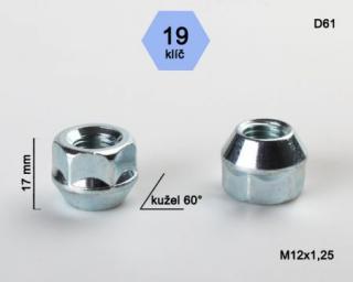 Otvorená matica rozmer : M12x1,25