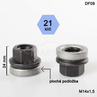 Otvorená matica s plochou podložkou rozmer : M14x1,5