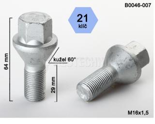 Skrutka M16 x 1,5 • kužel 60° • 21 mm kľúč