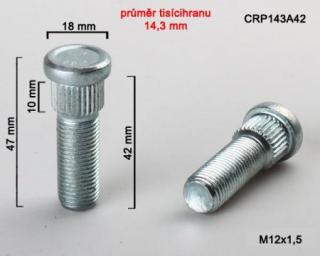 Štift náboja M12x1.5x42 mm