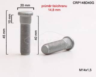 Štift náboja M14x1,5x40 mm