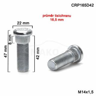 Štift náboja M14x1,5x42 mm