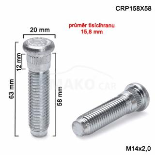 Štift náboja M14x2,0x58 mm FORD TRANZIT