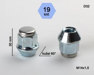 Uzavretá matica s nerezovým víčkom rozmer : M14x1,5