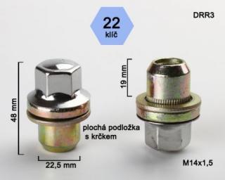 Uzavretá matica s plochou podložkou s krkom rozmer : M14x1,5