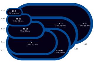 Záplaty rozmery 125x63 mm, GS FE 1.17 ZS TRUCK 1bal=10ks