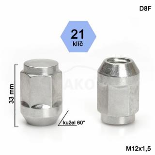 Zatvorená matica rozmer : M12x1,5 kužel, kľúč 21, výška 33mm