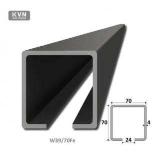 C profil 70x70x4mm L=7000mm čierný Fe pre samonosný systém posuvnej brány