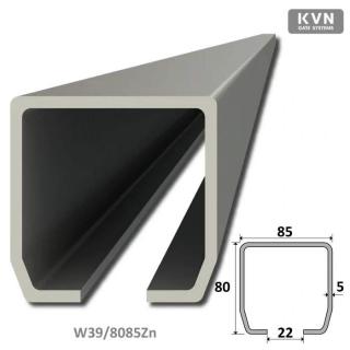 C profil 80x85x5mm pozinkovaný pre samonosný systém, v dĺžkach 1, 2, 3, 4, 5, 6 m, cena za KUS