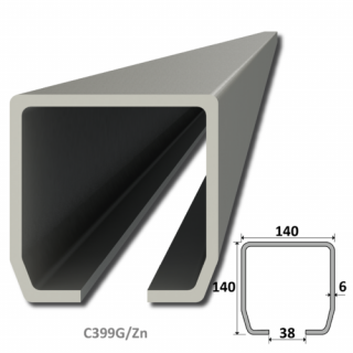 C399GZN  profil GRANDE (140x140x6mm) Combi Arialdo pozinkovaný, pre samonosný systém, dĺžka 1, 2, 3, 4, 5 alebo 6m, cena za KUS. ( 140x140x6mm Combi Arialdo pozinkovaný, pre samonosný systém)