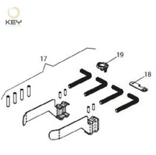 KEY 999ACCE018A00 koncové dorazy- montáž na hrebeň, totožne s 9 ND4SLK-68 (Náhradný diel pre motor SUN)