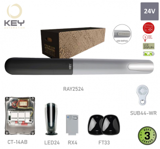 KEY RAY 2524.1 -  1x RAY2524 (24V, 85W, 1500N), 1x CT-14AB2, 1x SUB-44WR, 1x RX4, 1 pár FT-32 (KEY RAYKIT pre jednokrídlovú bránu do 2.5m/ kr)