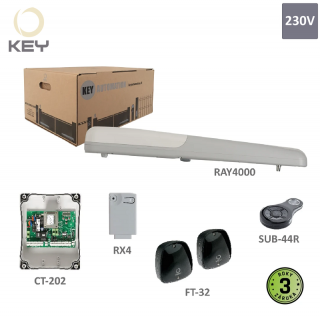 KEY RAY 4000.1 - 1x  RAY4000-230V,280W,2000N,1xSUB-44R,1xCT-202,1xRX4,1párFT-32 (KIT-RAY4000-1 pre jednokrídlovú bránu do 4 m/ kr)