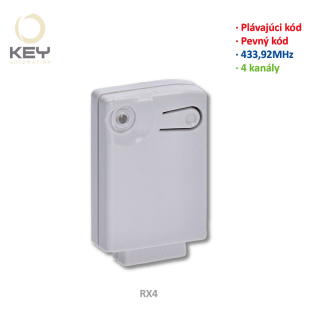 KEY RX4Y (433,92 MHz) prijímač 4-kanálový, pevný aj plávajúci kód