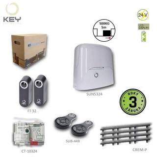 KEY SUN5324 -EH -1 x SUN5324,1x CT-10324, 1xFT32, 2x SUB44R, 4xCREM-P sada pre posuvnú bránu do 500kg/ prejazd 5m