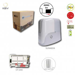 KEY SUN80 pohon pre posuvnú bánu do 700kg, 1x SUN7024 (24V, 500W, 26Nm), 1x CT-14A