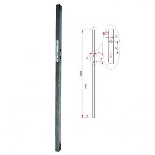 KZK6415H profil 60x40x1,5mm H-1500mm so zámkom, vhodný pre rám bránky, bez povrchovej úpravy