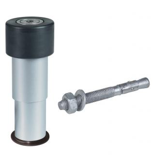 LOCINOX® GATESTOP koncový spodný doraz krídlových brán, nastaviteľná výška 60 - 140 mm, materiál: hliník (doraz )