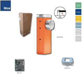 M3BAR automatická závora do 3m prejazdu (24V, 150W, 100Nm) riadiaca jednotka BCU1, 1x montážna doska XBA16, bez ramena (Bez ramena)