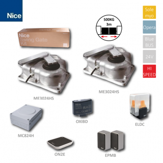 NICE FABKIT3024HS-KIT - rýchle motory 90°= 8sek,. podzemná sada pre  bránu do 3m / krídlo 24V (N FABKIT3024HS-KIT rýchle motory 90°= 8sek.)