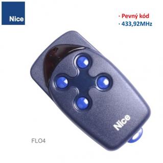 NICE  FLO4, vysielač 4 kanálový, pevný kód, 433,92MHz, séria Flo (pevný kód)