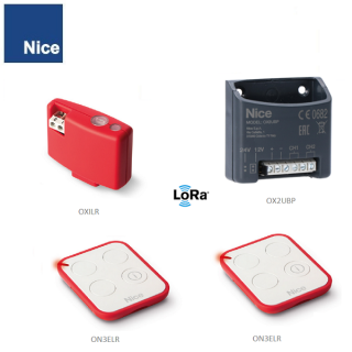 NICE KIT LoRa® obsahuje: 1xOXILR, 1xOX2UBP, 2xON3ELR, dosah 1000m (KIT LoRa® obsahuje: 1xOXILR, 1xOX2UBP, 2xON3ELR, 433,92MHz, signalizácia LED, plávajúci kód, postupný kód, 192-bitový O-kód a BD, IP40)