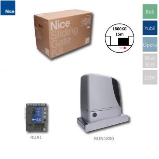 NICE Run do 1800 kg; pohon Run 1800, 230V 700W, 1110N,1x el. RUA1 BlueBus, mech. koncový spínač (Run 1800, 230V 700W, 1110N,1x el. RUA1 BlueBus, mech. koncový spínač)