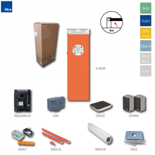 NICE S-BAR KIT automatická závora do 3.79m (24V, 300W, 100Nm) s elektronikou XBA