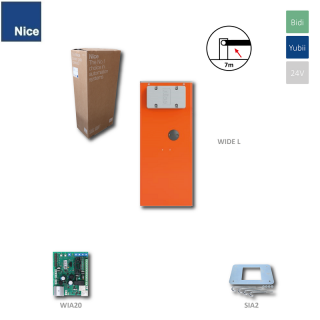 NICE WIDEL automatická závora do 7m, 24V, do 200 cyk. /h, oranžová bez majáka a bez ramena (teleso s RJ (24V, 300W, 100N)  100 cyklov / hod.)