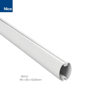 NICE XBA14 - pre M-BAR a L-BAR - Hliníkové oválne rameno biele 69 x 92 x 4150mm  (Rameno pre závoru M-BAR a L-BAR)