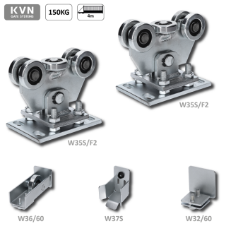 W-SET60F2 set bez profilu pre samonosný systém, (2x W35S/ F2, 1x W32/60, 1x W36/60, 1x W37S) ( systém do 4 m/150kg )