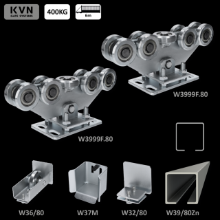 W Set80/Zn-9 - 80x80x5mm posuvnej brány do 400kg/6m otvor