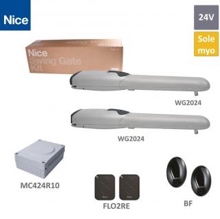 WINGO 2024 KIT Z 2x WG2024 (24V, 85W, 1500N), 1x MC424R10 (vstavaný prijímač), 2x FLO2RE, 1pár BF sada pre krídlovú bránu do 2m/ krídlo,