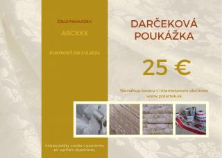 Darčeková poukážka 25 EUR