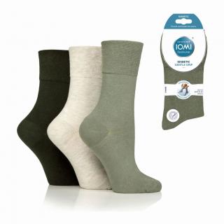 37-42 IOMI Gentle Grip dámske Diabetik ponožky ZELENÝ MIX voľný lem