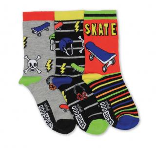 Detské veselé ponožky UnitedODDsocks SKATER, 3 kusy