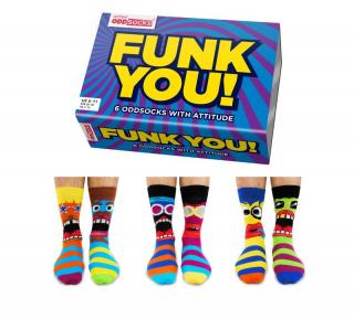 Pánske veselé ponožky United ODDsocks FUNK YOU, 3 páry