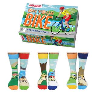 Pánske veselé ponožky United ODDsocks ON YOUR BIKE, 3 páry