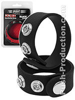 Push Monster - Black Rubber Cock  Ball Strap