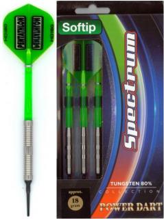 Šipky SOFT Powerdart TUNGSTEN 80% - SPECTRUM GREEN 16 gram (SPECTRUMSOFT)