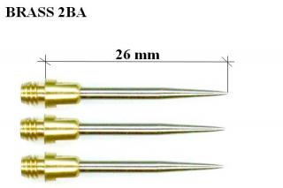 VYMENITEĽNÉ HROTY BRASS 2BA 26 mm (mosadzné hroty - úzky závit)