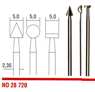 Stopkové frézy z wolfrám-vanádiovej ocele 5,0mm - kužeľ, guľa, disk