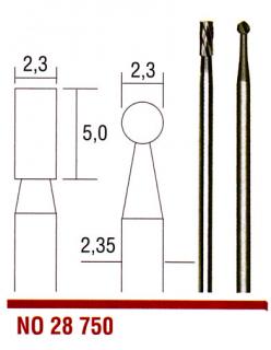 Tvrdokovové frézy 2,3mm - valec a guľa