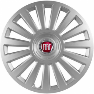 KRYTY KOLIES PRE FIAT 16" LUXURY silver 4ks