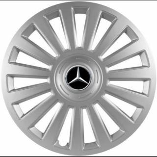 KRYTY KOLIES PRE MERCEDES 15" LUXURY silver 4ks