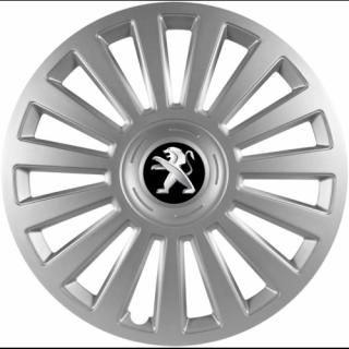 KRYTY KOLIES PRE PEUGEOT 15" LUXURY silver 4ks
