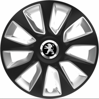 KRYTY KOLIES PRE PEUGEOT 16" STRATOS black/silver 4ks